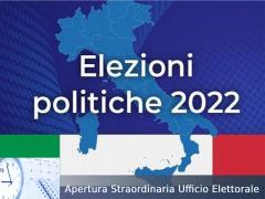 ELEZIONI POLITICHE 25 SETTEMBRE 2022: APERTURA STRAORDINARIA UFFICIO ELETTORALE