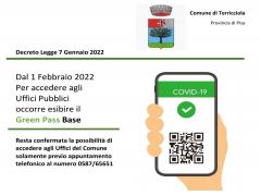 ACCESSO UFFICI PUBBLICI - GREEN PASS