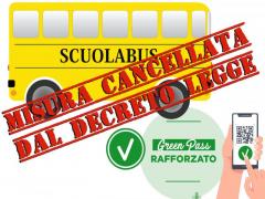 ABOLITO IL GREEN PASS RAFFORZATO SUGLI SCUOLABUS